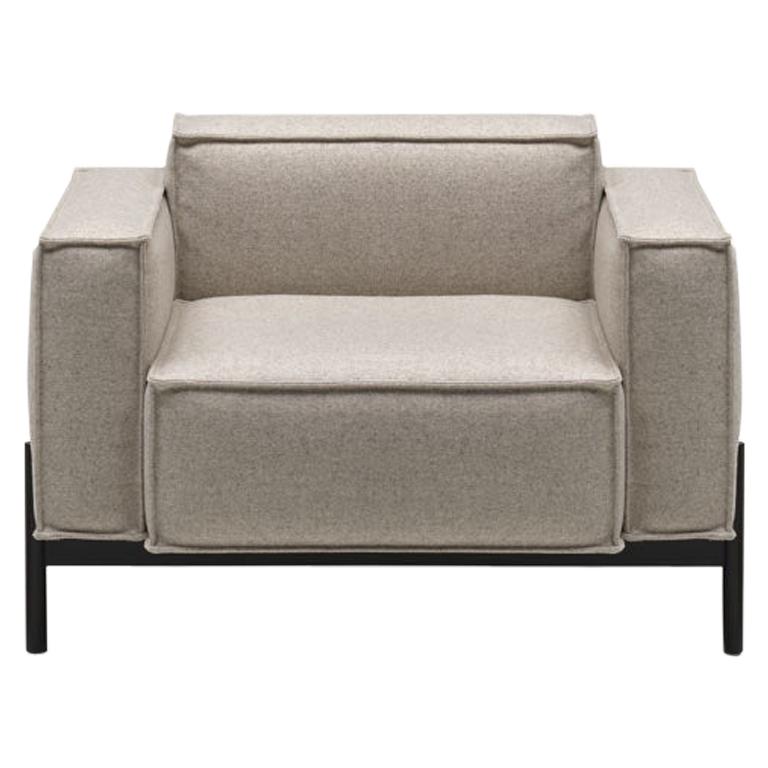 De Sede DS-22 Armchair in Grey Upholstery by Antonella Scarpitta For Sale