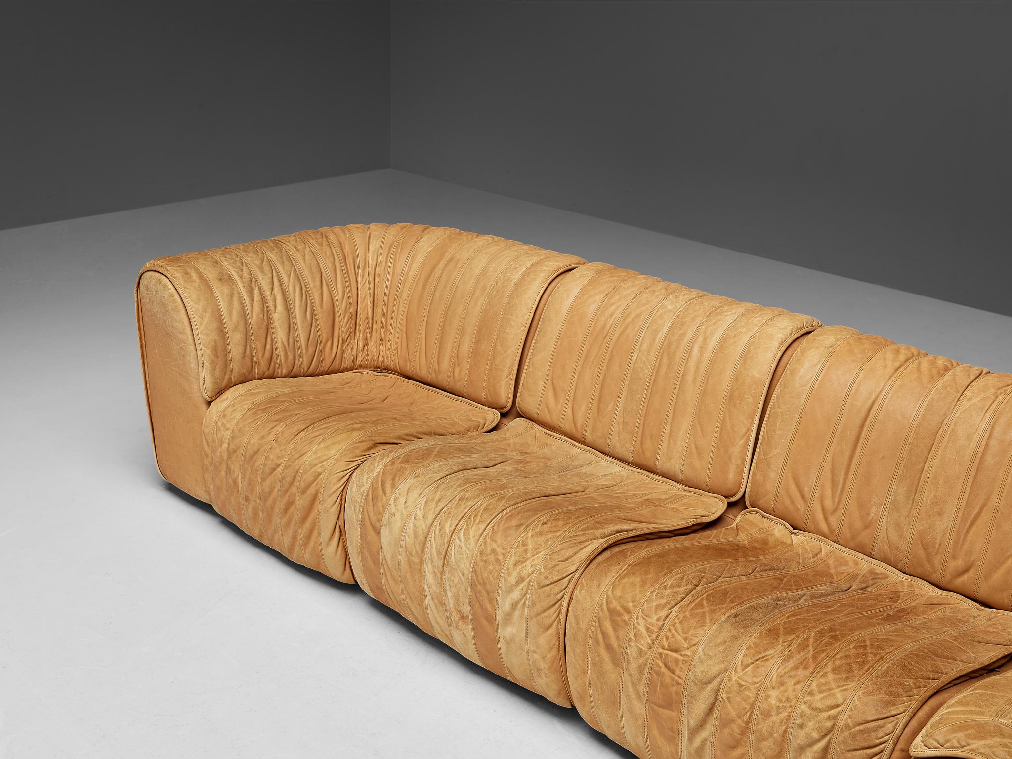 De Sede 'DS-22' Modulares Sofa aus karamellfarbenem Leder  im Angebot 4