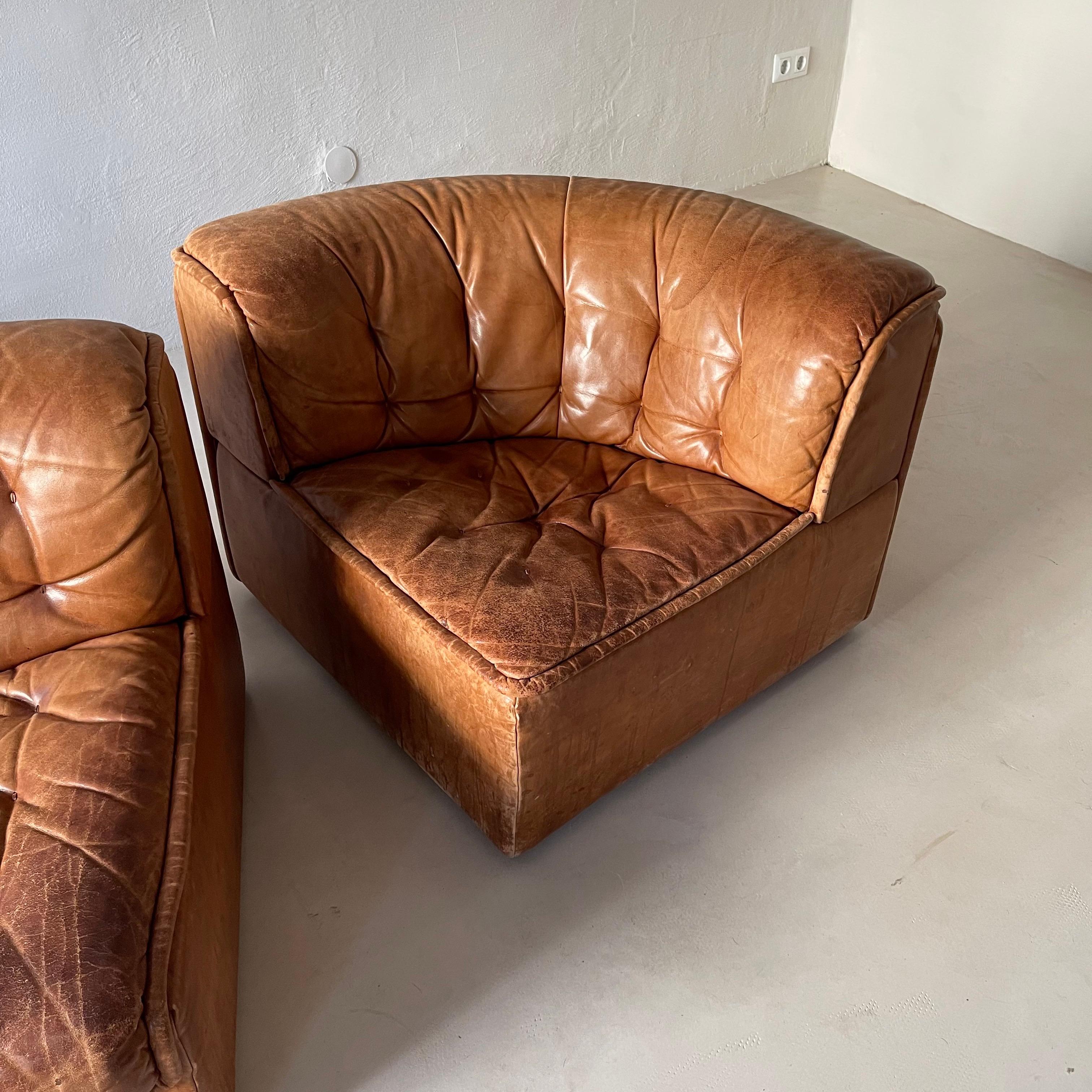 De Sede ‘DS-22’ Modular Sofa in Cognac Leather 1