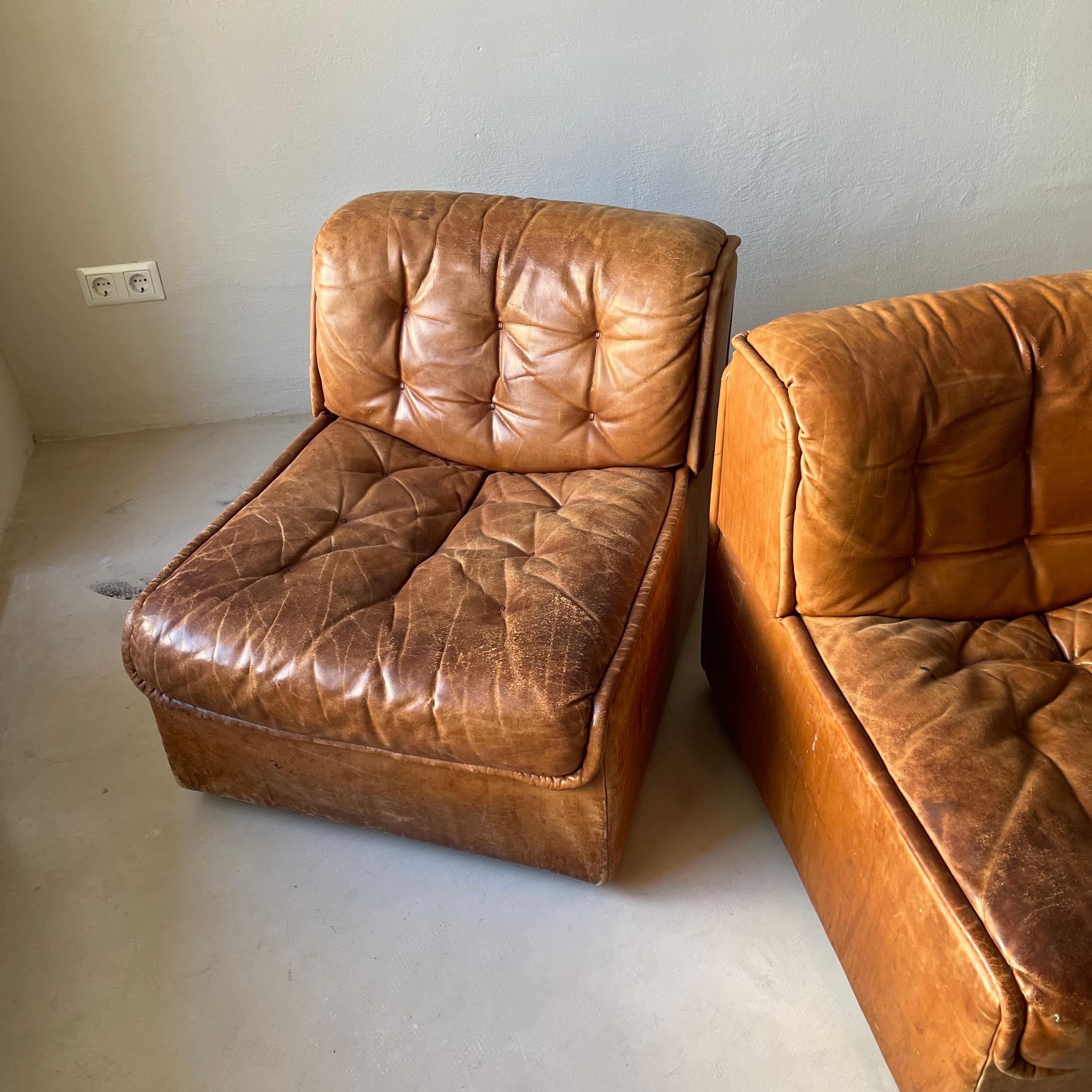 De Sede ‘DS-22’ Modular Sofa in Cognac Leather 2