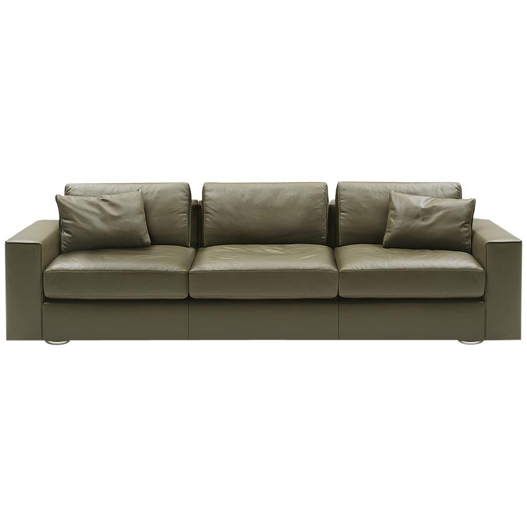 De Sede Ds-247 Three-Seat Sofa in Olive Upholstery by Gordon Guillaumier For Sale