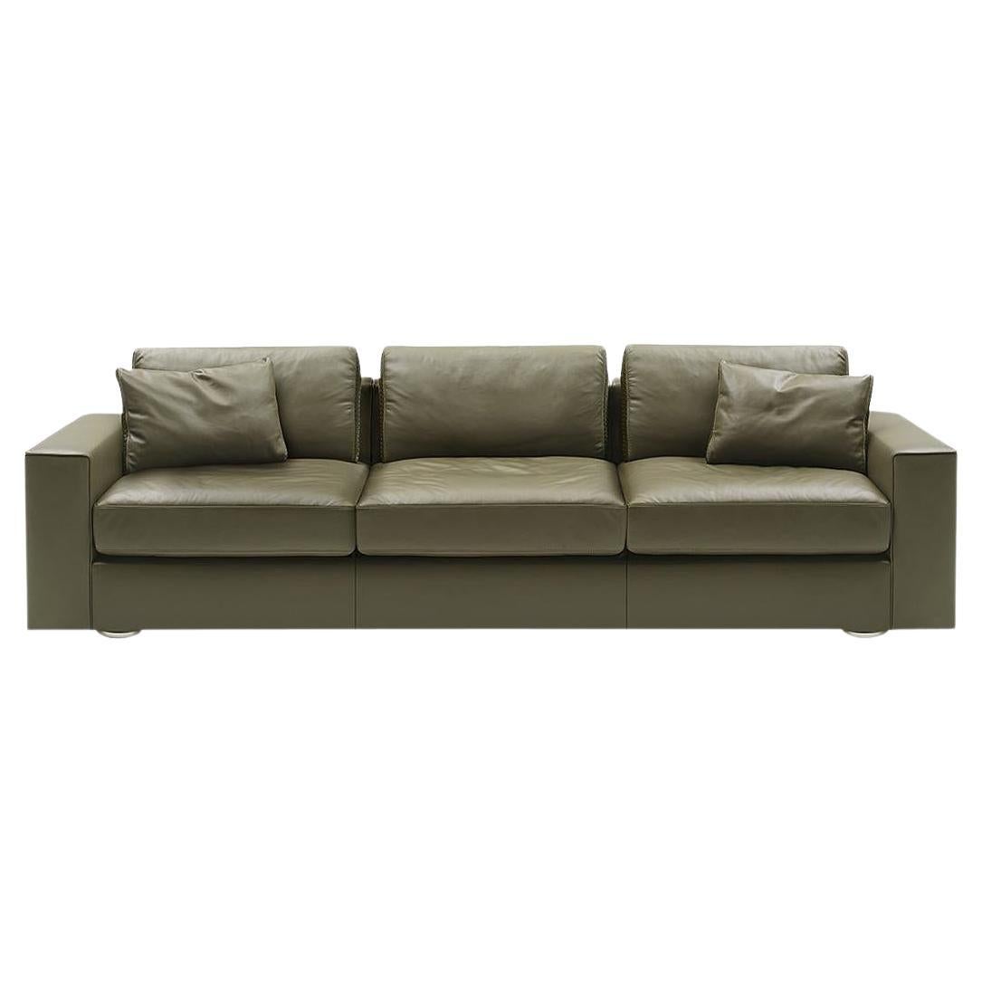 De Sede Ds-247 Three-Seat Sofa in Olive Upholstery by Gordon Guillaumier For Sale