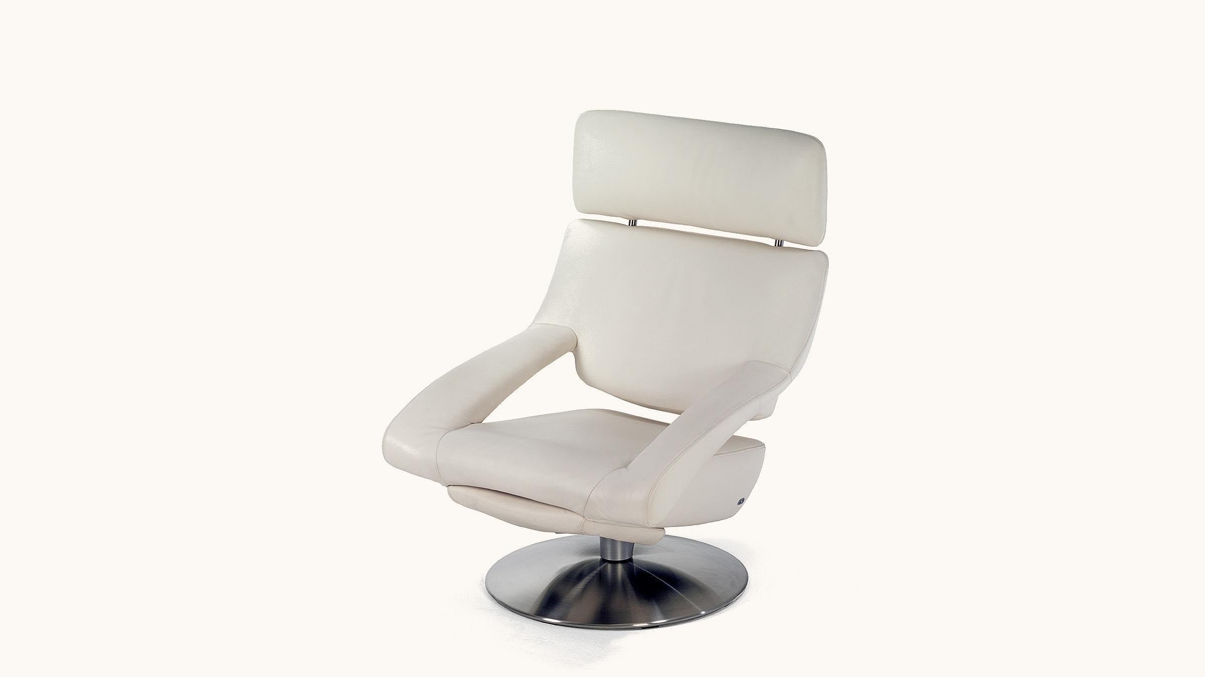 Modern De Sede DS-255 Armchair with Headrest in Snow Upholstery by De Sede Design Team For Sale