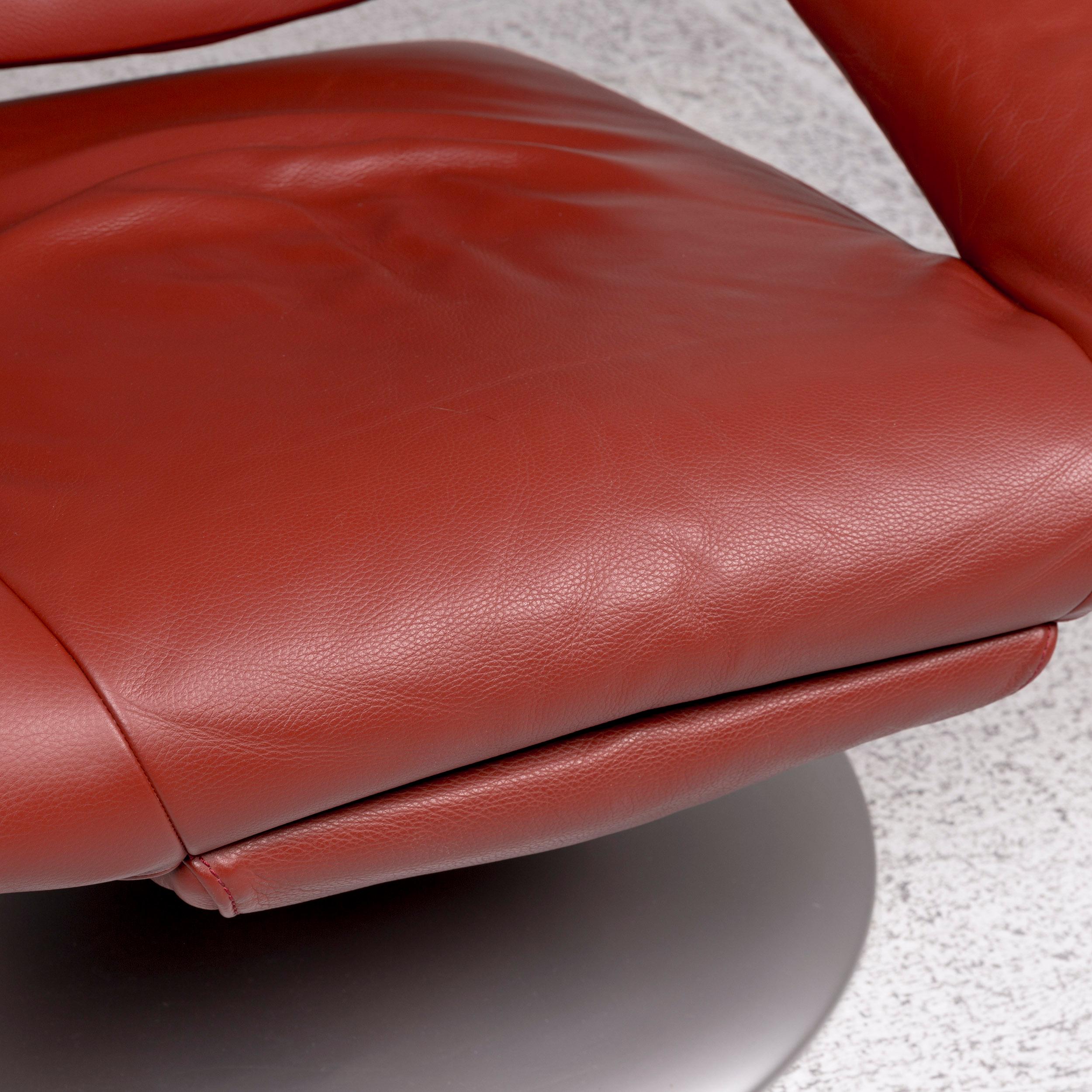 Swiss De Sede Ds 255 Leather Armchair Red Incl. Function For Sale