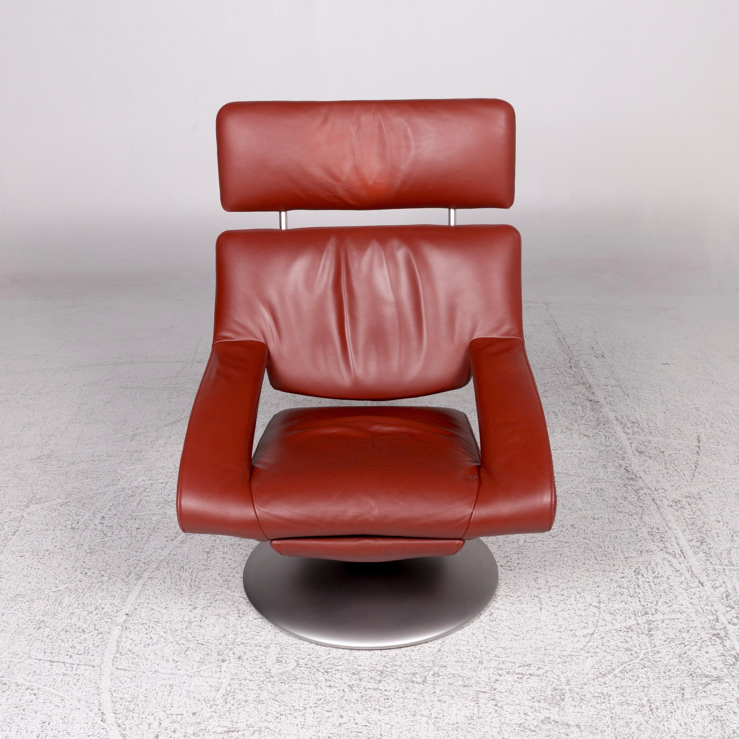 Contemporary De Sede Ds 255 Leather Armchair Red Incl. Function For Sale