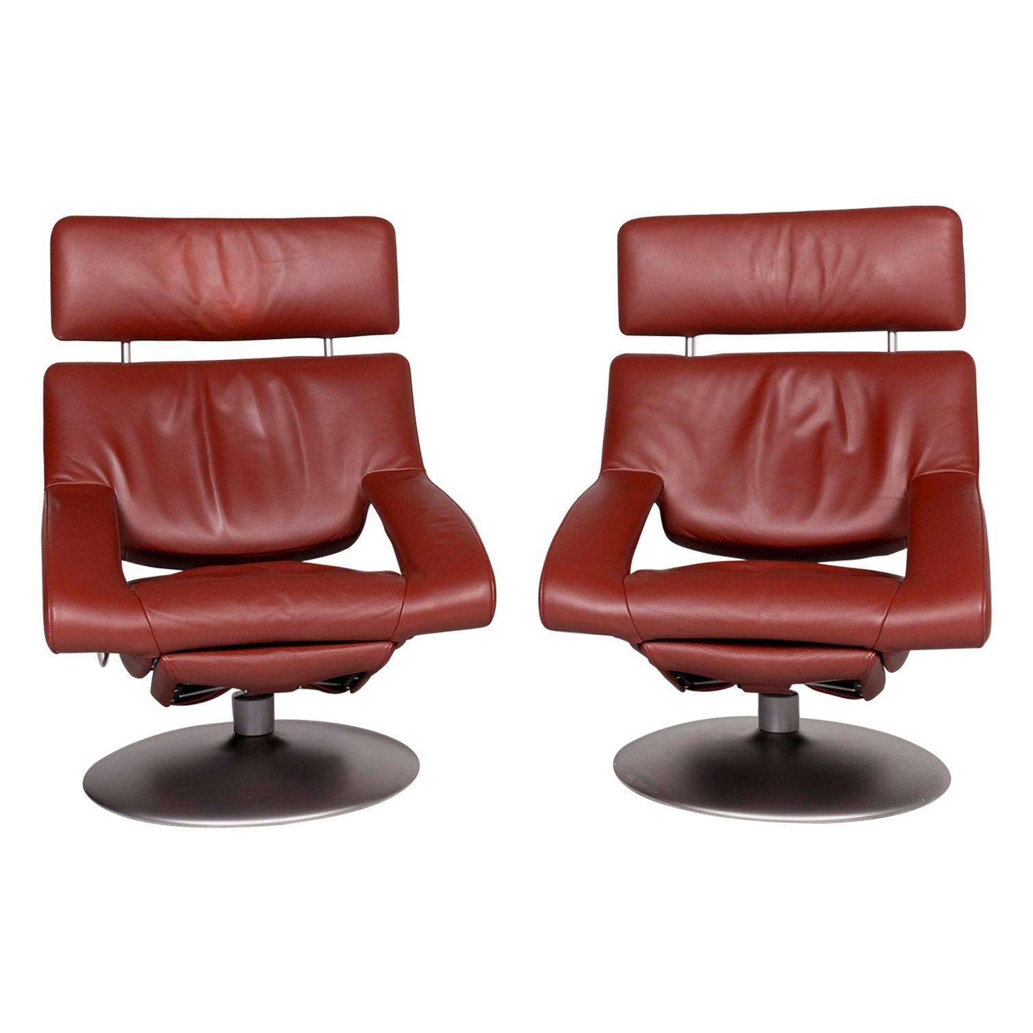 De Sede Ds 255 Leather Armchair Set Red Incl. Function For Sale
