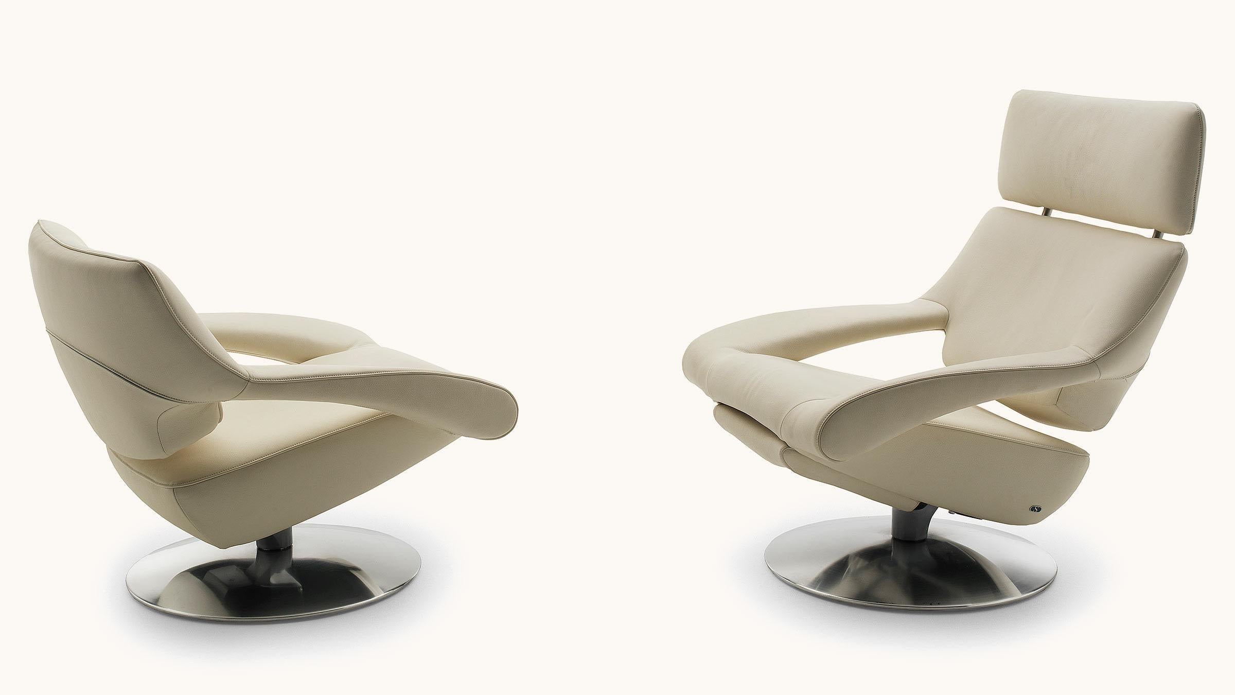 Modern De Sede DS-255 Low Backrest Armchair in Snow Upholstery by De Sede Design Team For Sale