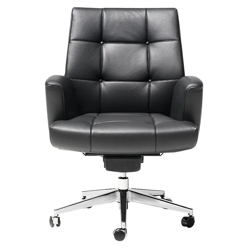 Fauteuil de direction De Sede DS-257/01 en tissu noir par l'équipe de design De Sede