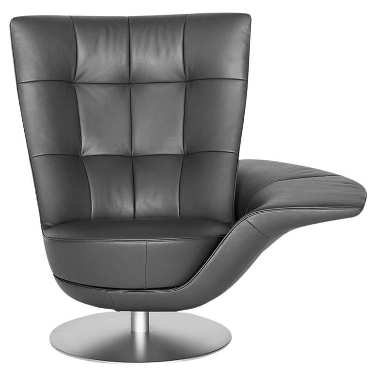 Fauteuil De Sede DS-262/11 en tissu noir et base pivotante de Stefan Heiliger en vente