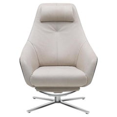 De Sede DS-277 Armchair with Footrest in Off White Upholstery, Christian Werner