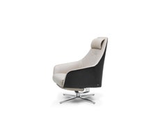 Fauteuil De Sede DS-277 avec repose-pieds en tissu blanc cassé, Christian Werner