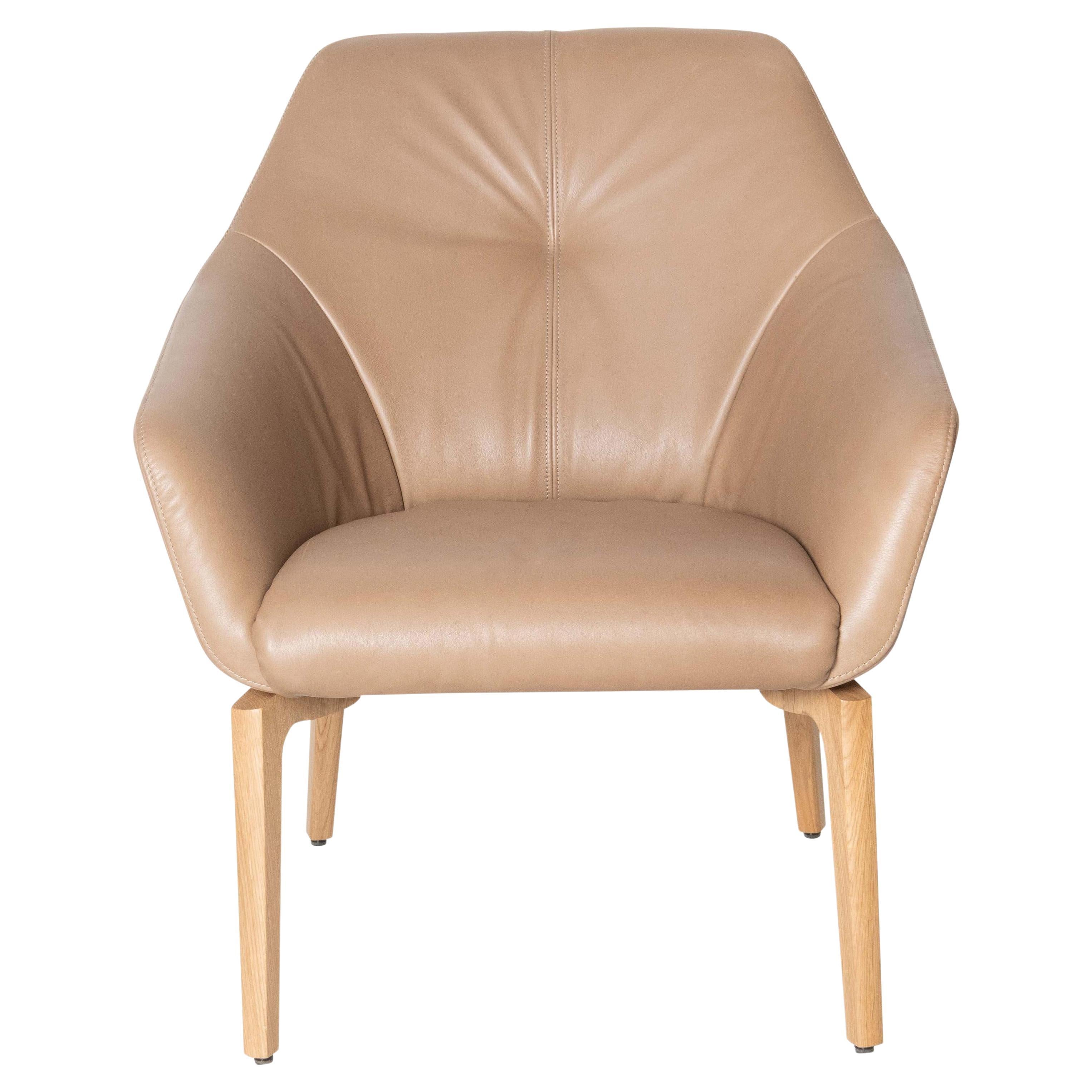De Sede DS-278 Lounge Chair in Sabbia Upholstery & Wood Legs by Christian Werner For Sale
