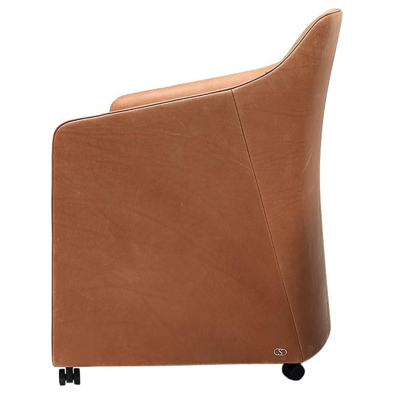 De Sede fauteuil de salon DS-279 à roulettes en cuir Cuoio de Christian Werner en vente