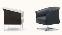 De Sede DS-291 Dreh-Sessel mit Sternsockel aus schwarzem Leder von De Sede Design Team