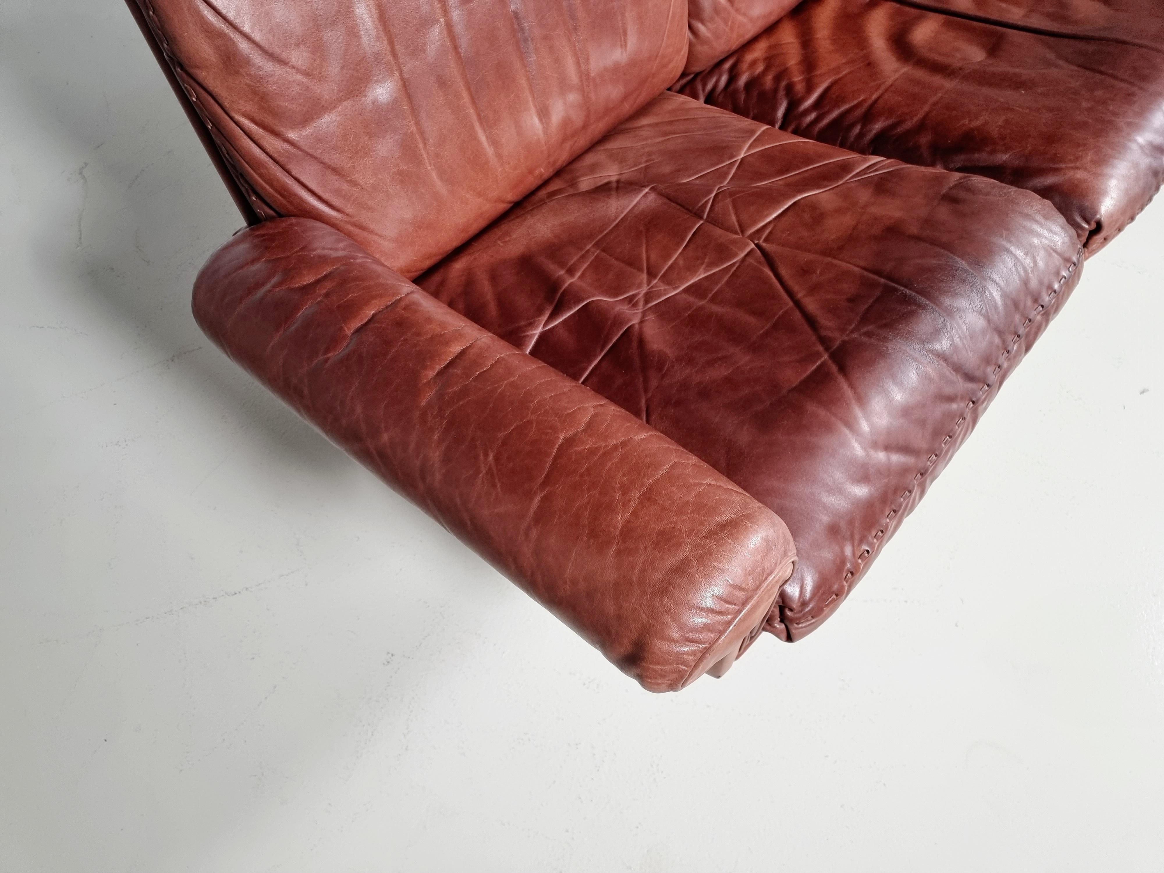 De Sede DS-31 3-Seater Sofa in Light Brown Leather, 1970s For Sale 1
