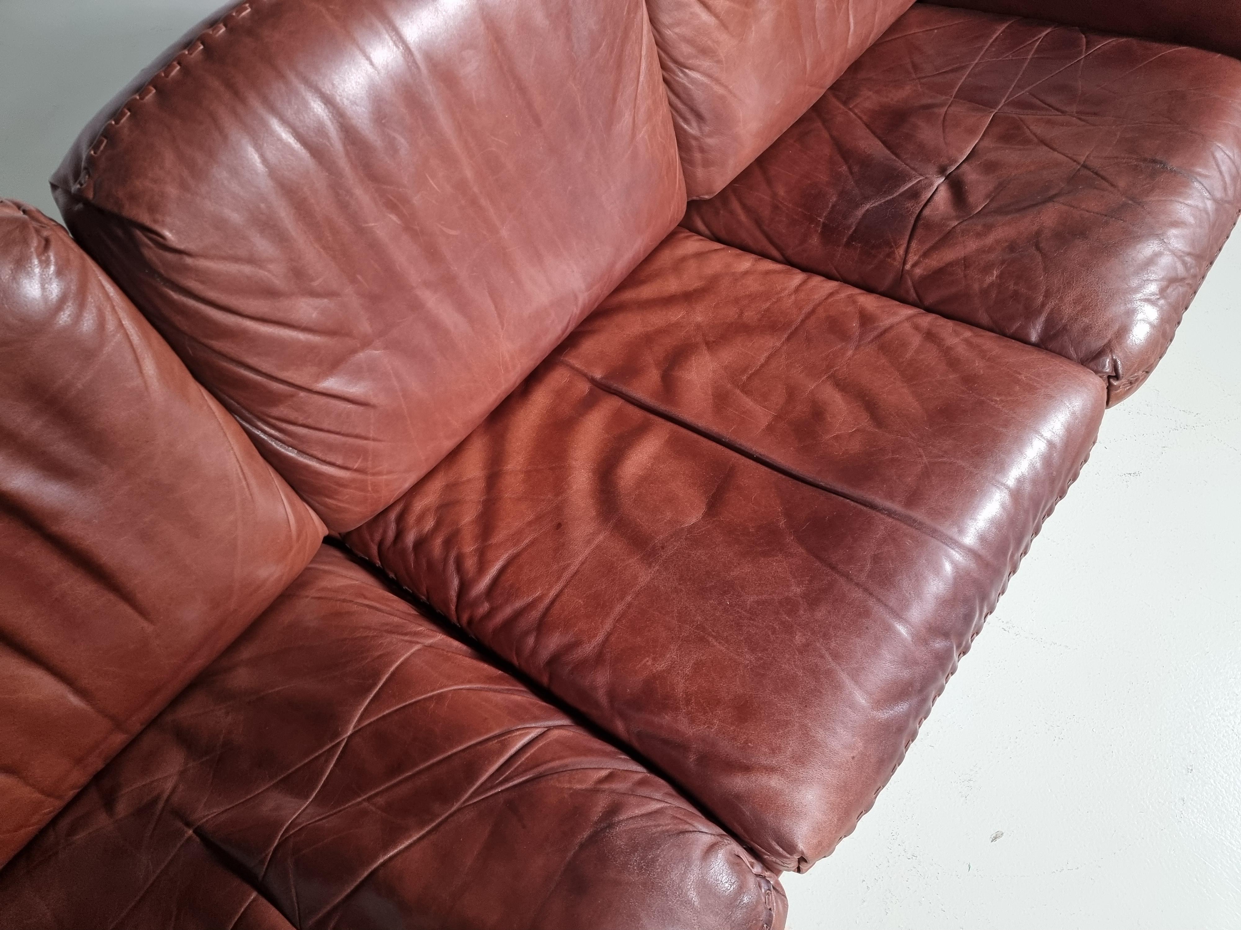 De Sede DS-31 3-Seater Sofa in Light Brown Leather, 1970s For Sale 2