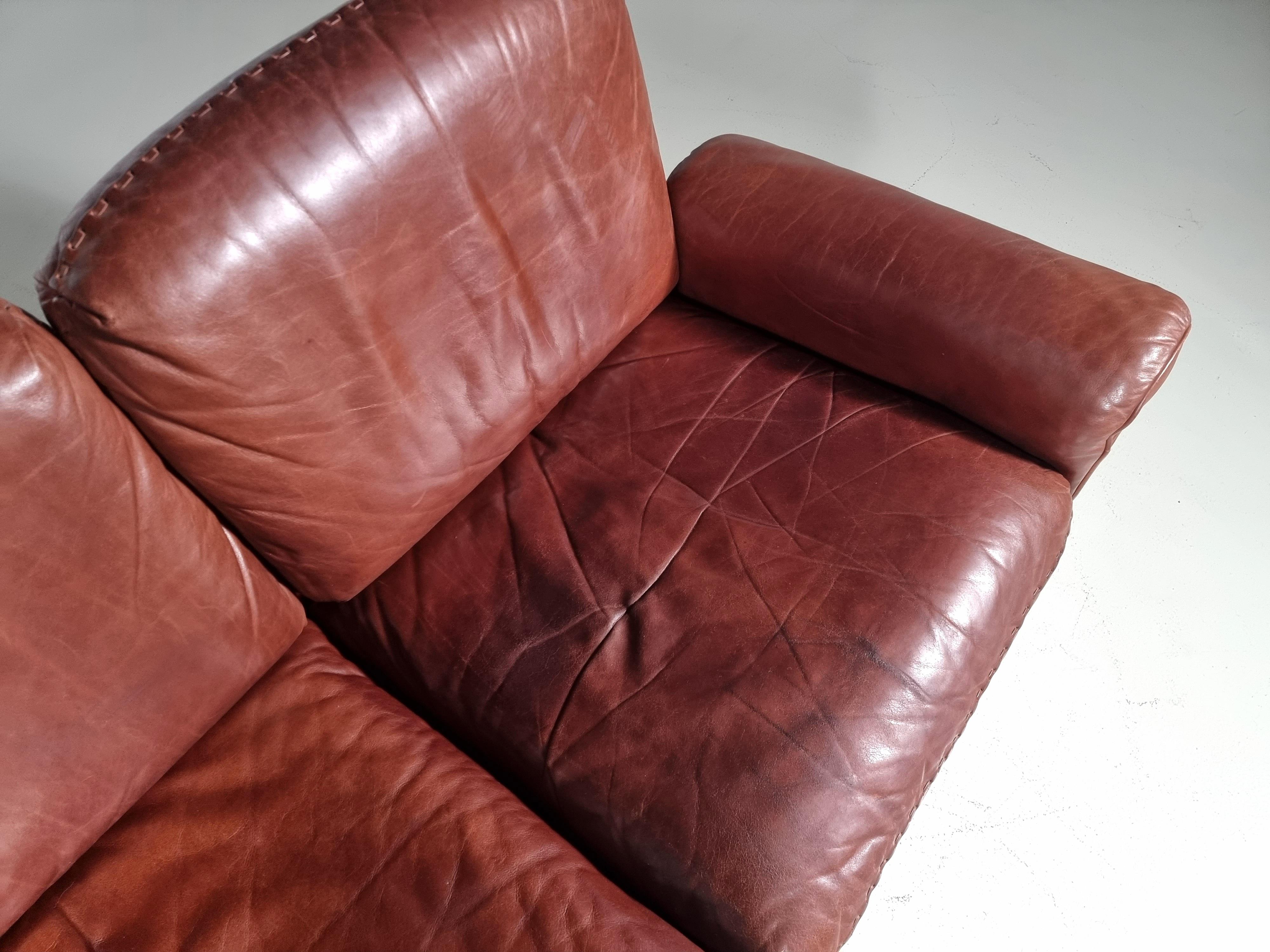De Sede DS-31 3-Seater Sofa in Light Brown Leather, 1970s For Sale 3