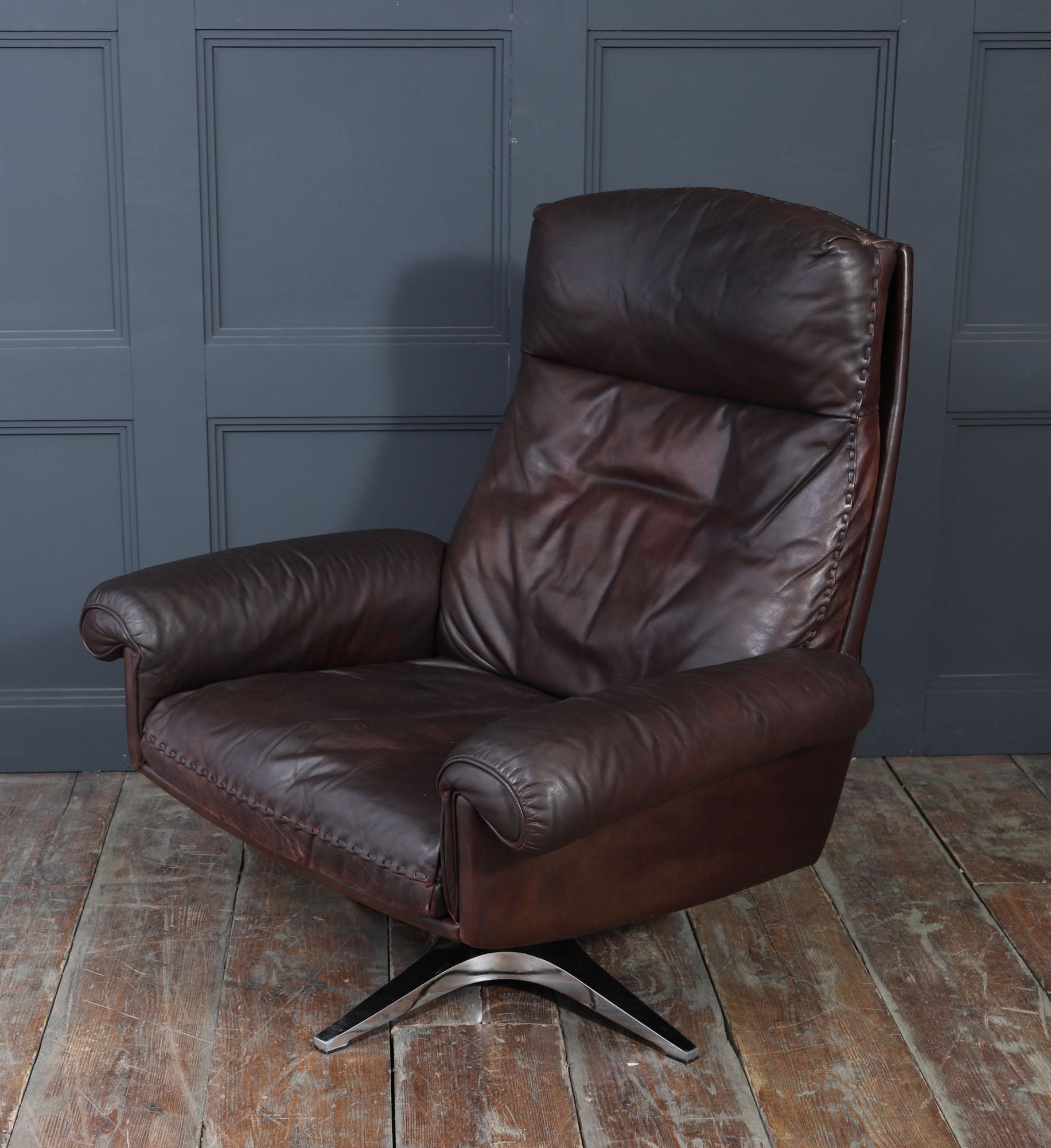 De Sede DS-31 Armchair and Footstool in Leather, Switzerland, c.1970s en venta 5