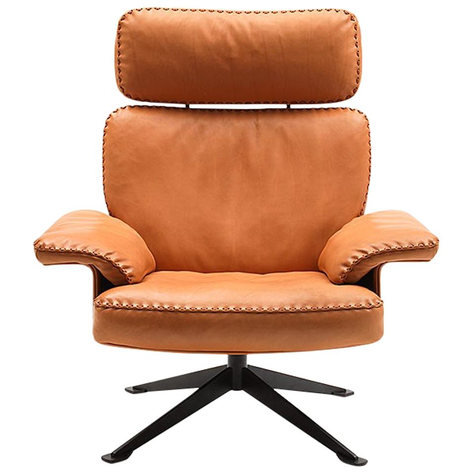 De Sede DS-31 High Backrest Chair in Teak Upholstery by Antonella Scarpitta For Sale