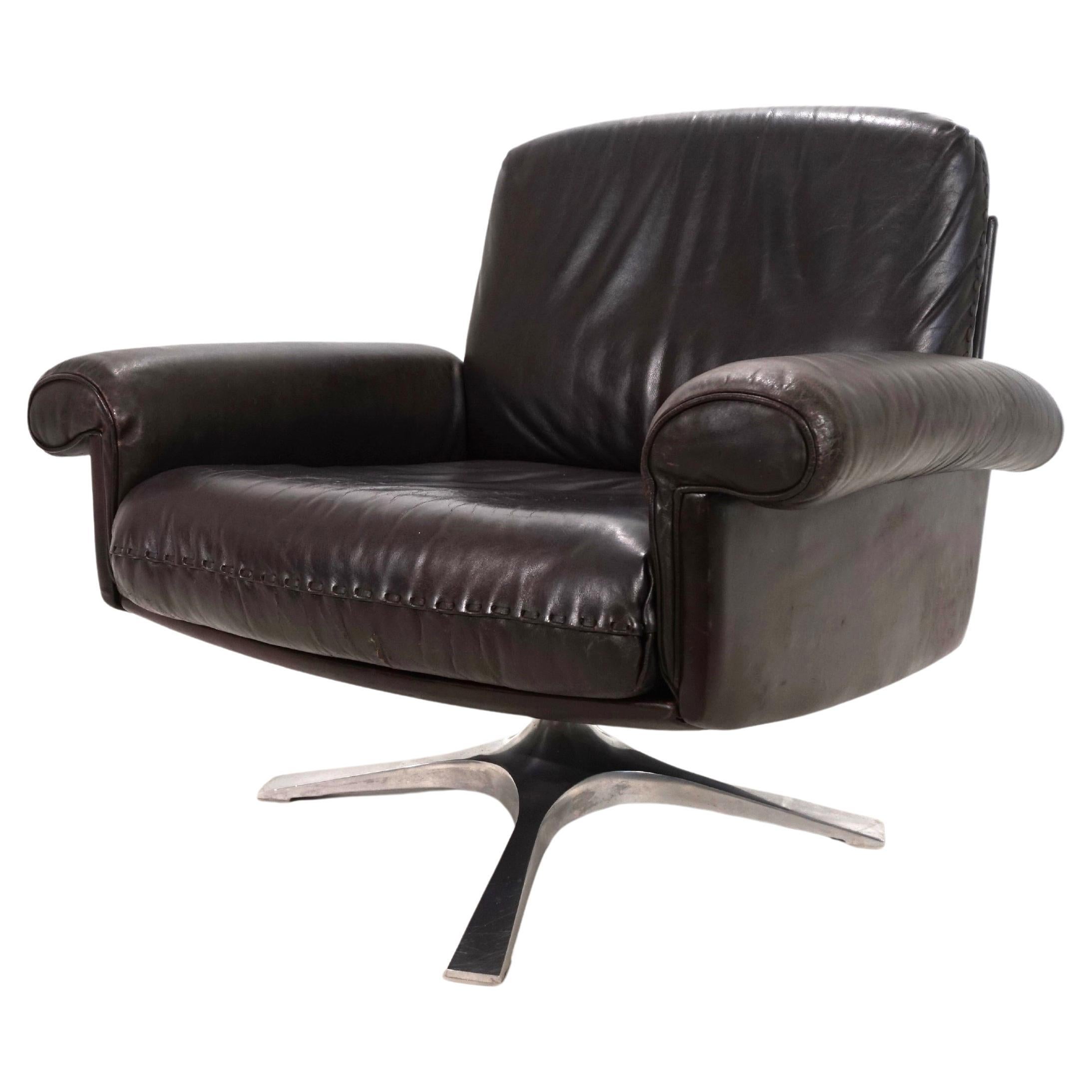 Chaise longue en cuir De Sede DS 31, 1970