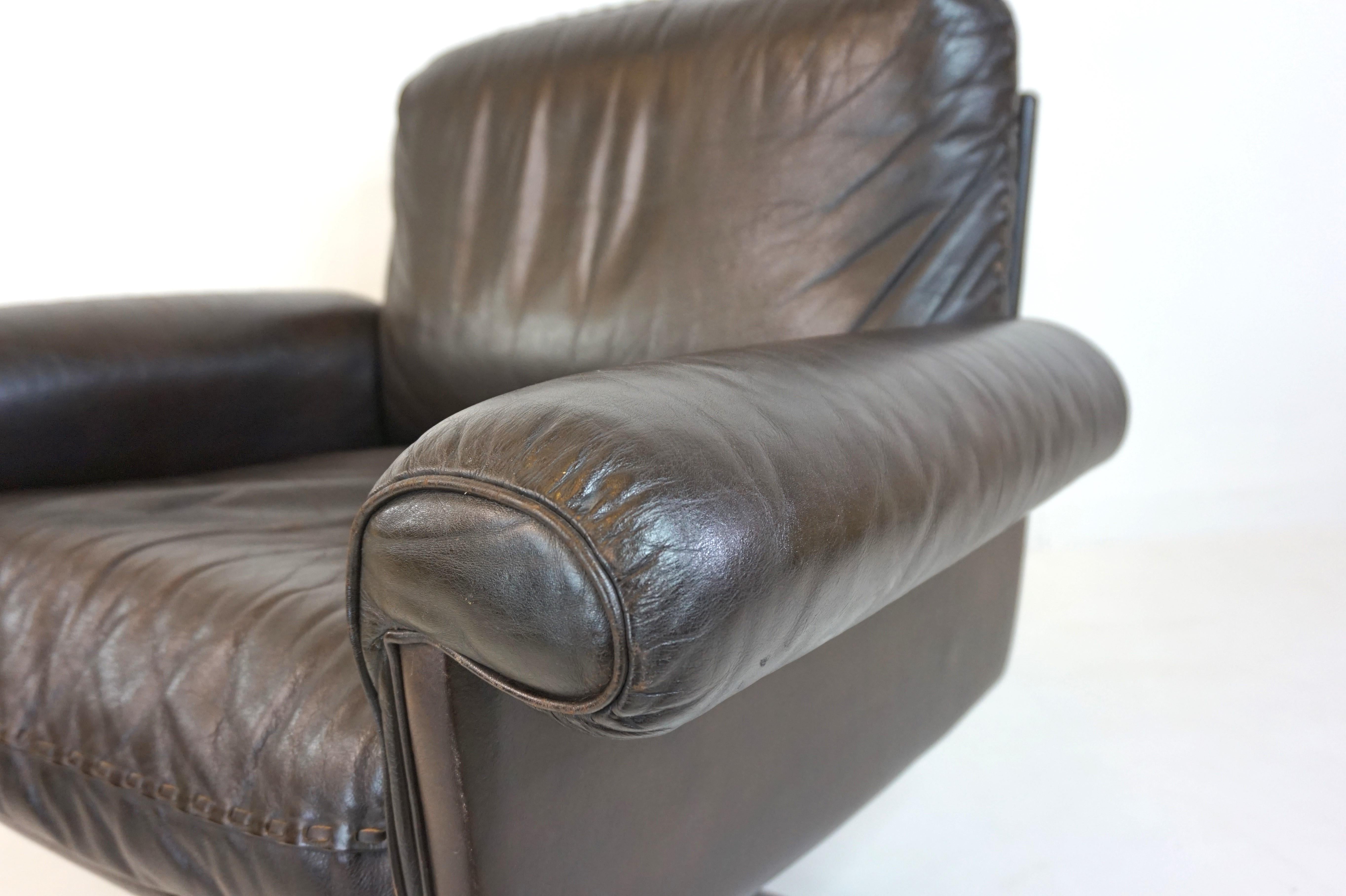 Swiss De Sede DS 31 leather lounge chair