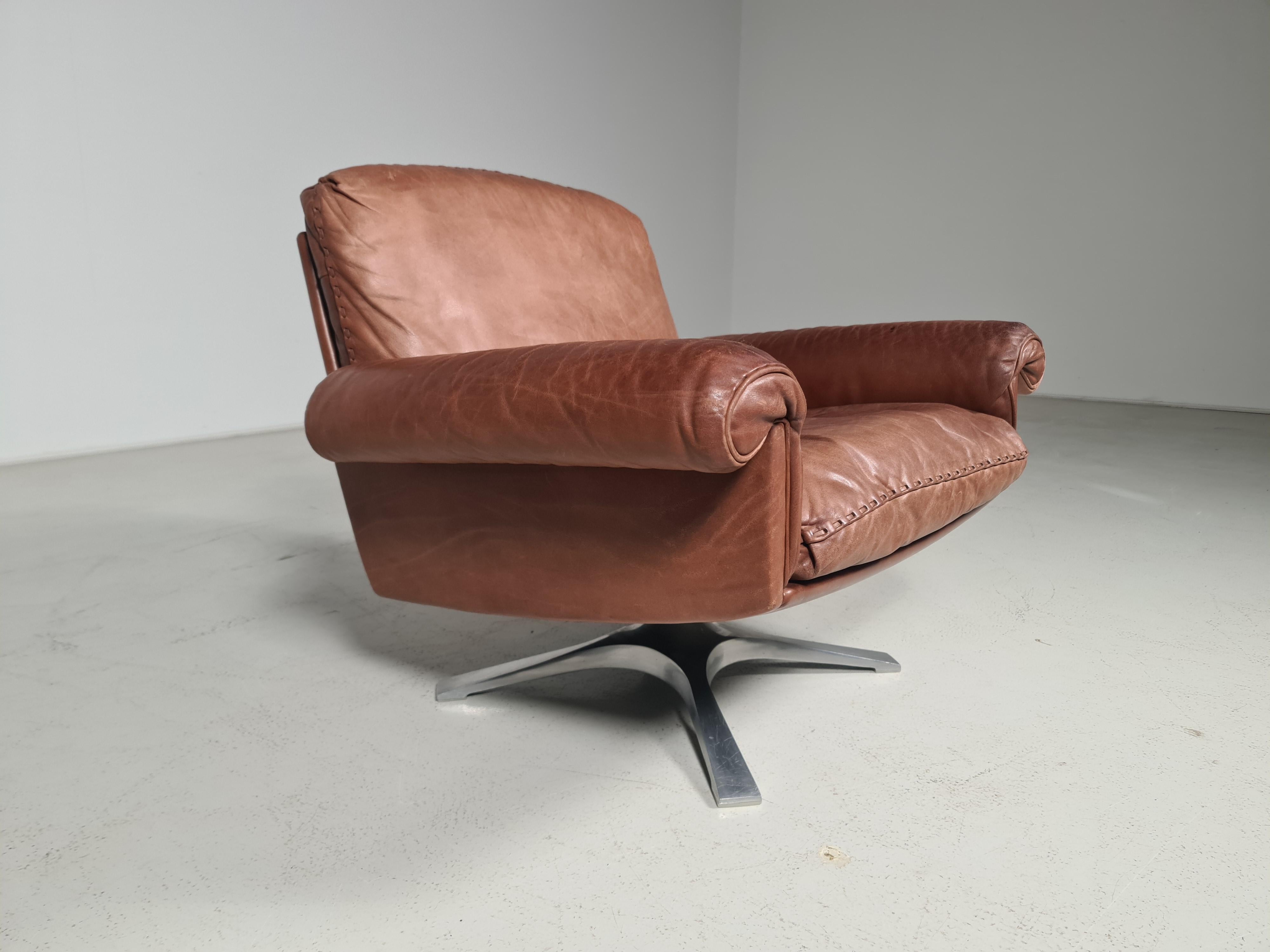 De Sede DS-31 Loungesessel aus hellbraunem Leder, 1970er Jahre (Europäisch)