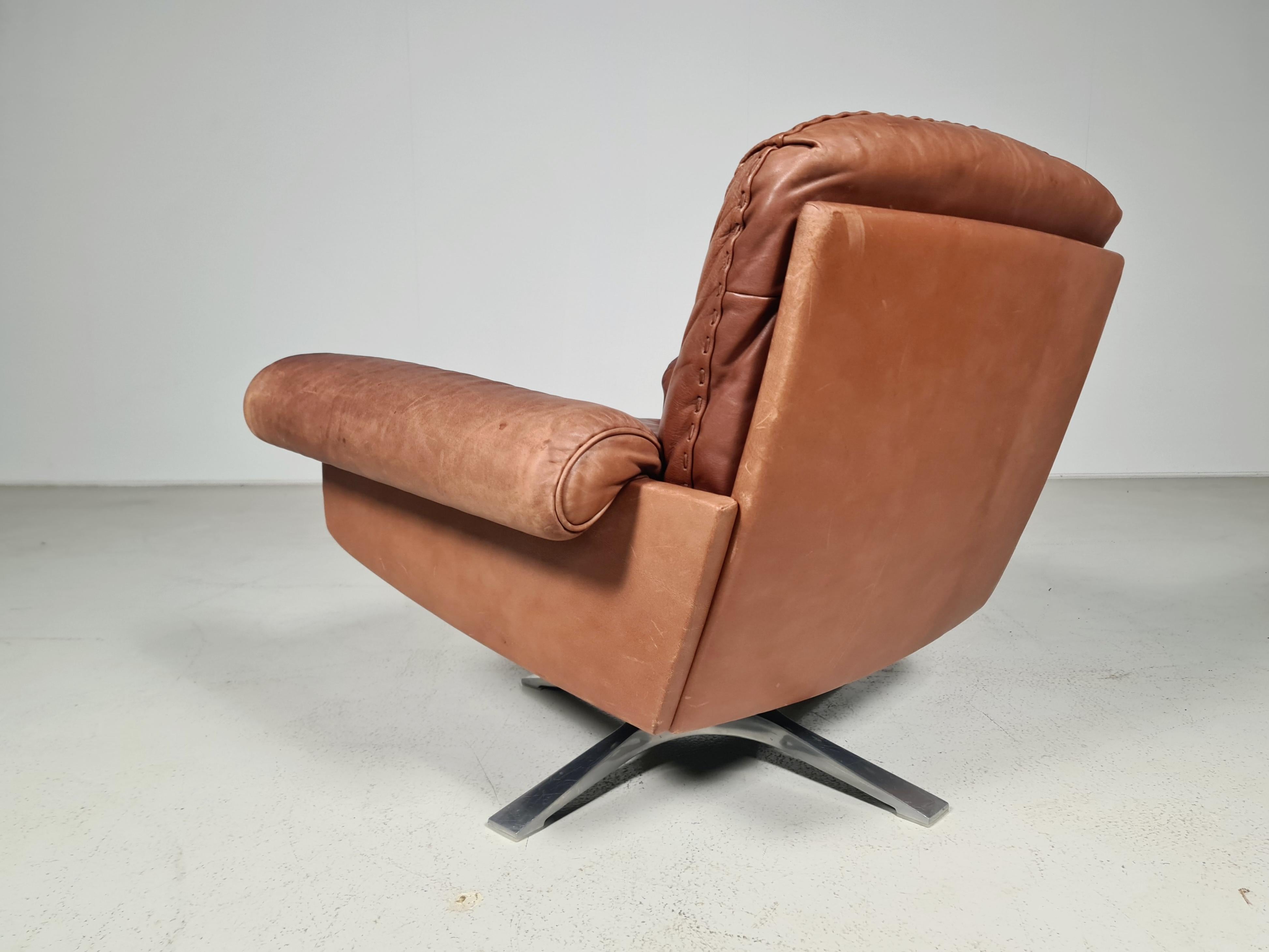 De Sede DS-31 Loungesessel aus hellbraunem Leder, 1970er Jahre im Zustand „Gut“ in amstelveen, NL