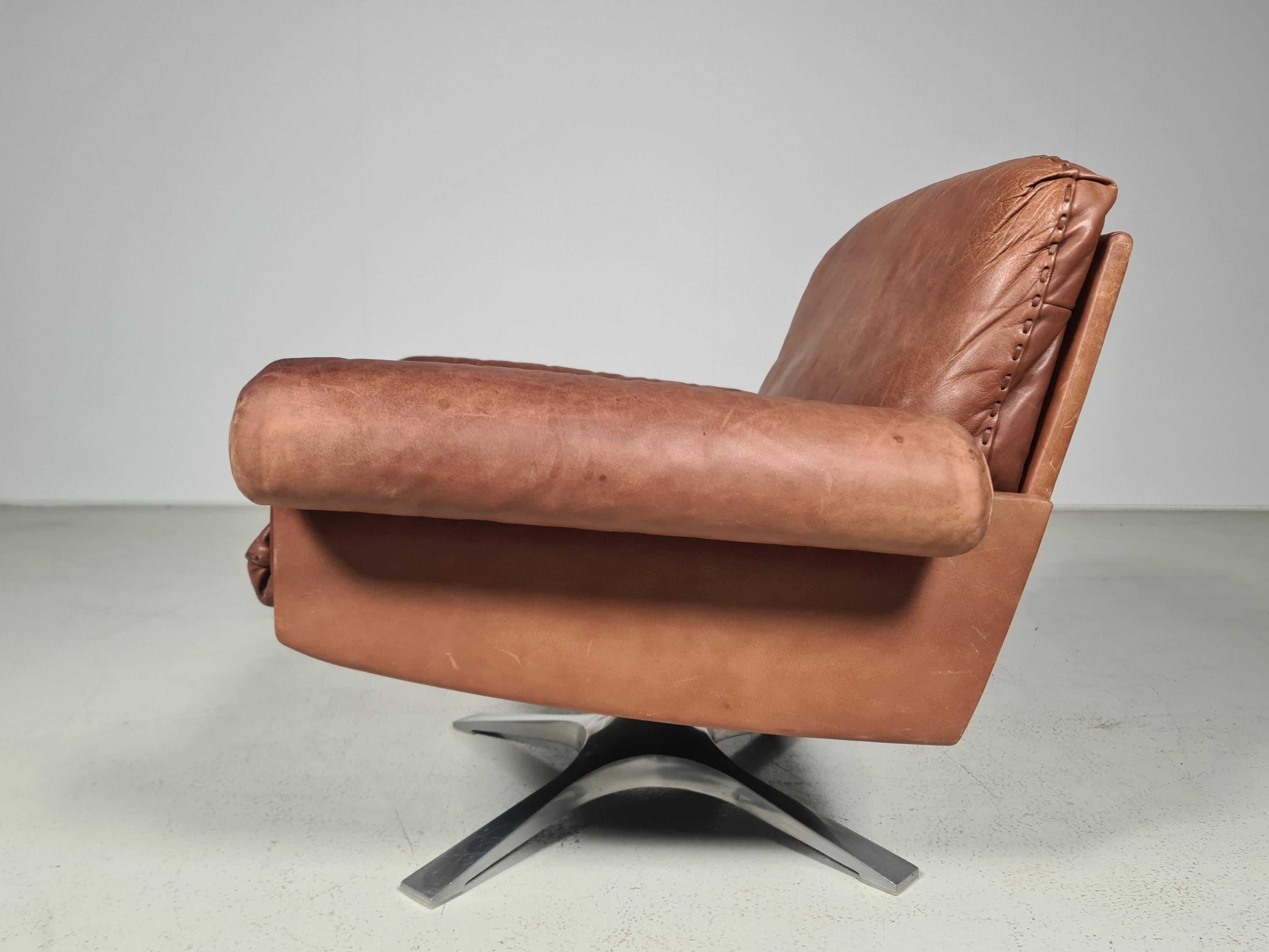 De Sede DS-31 Loungesessel aus hellbraunem Leder, 1970er Jahre (Ende des 20. Jahrhunderts)