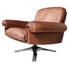 De Sede fauteuil de salon DS-31 en cuir brun clair, années 1970