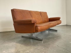 De Sede DS-31 Terracotta Leather Three-Seat Sofa, Switzerland, 1970s