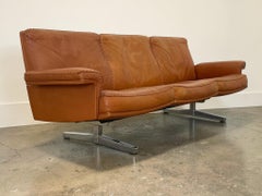 De Sede DS-31 Terracotta Leather Three-Seat Sofa, Switzerland, 1970s