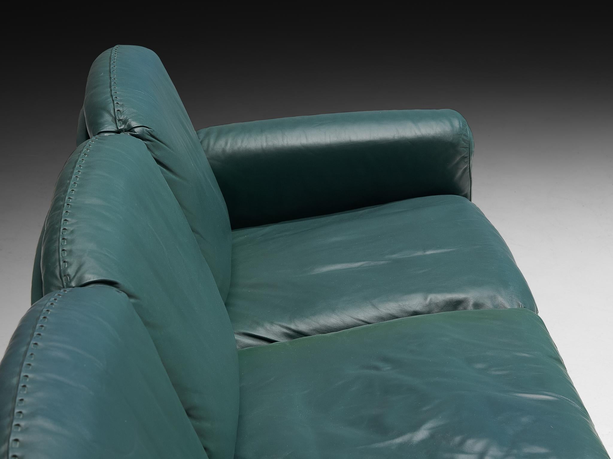 De Sede DS-31 Three Seat Sofa in Deep Green Leather im Angebot 4
