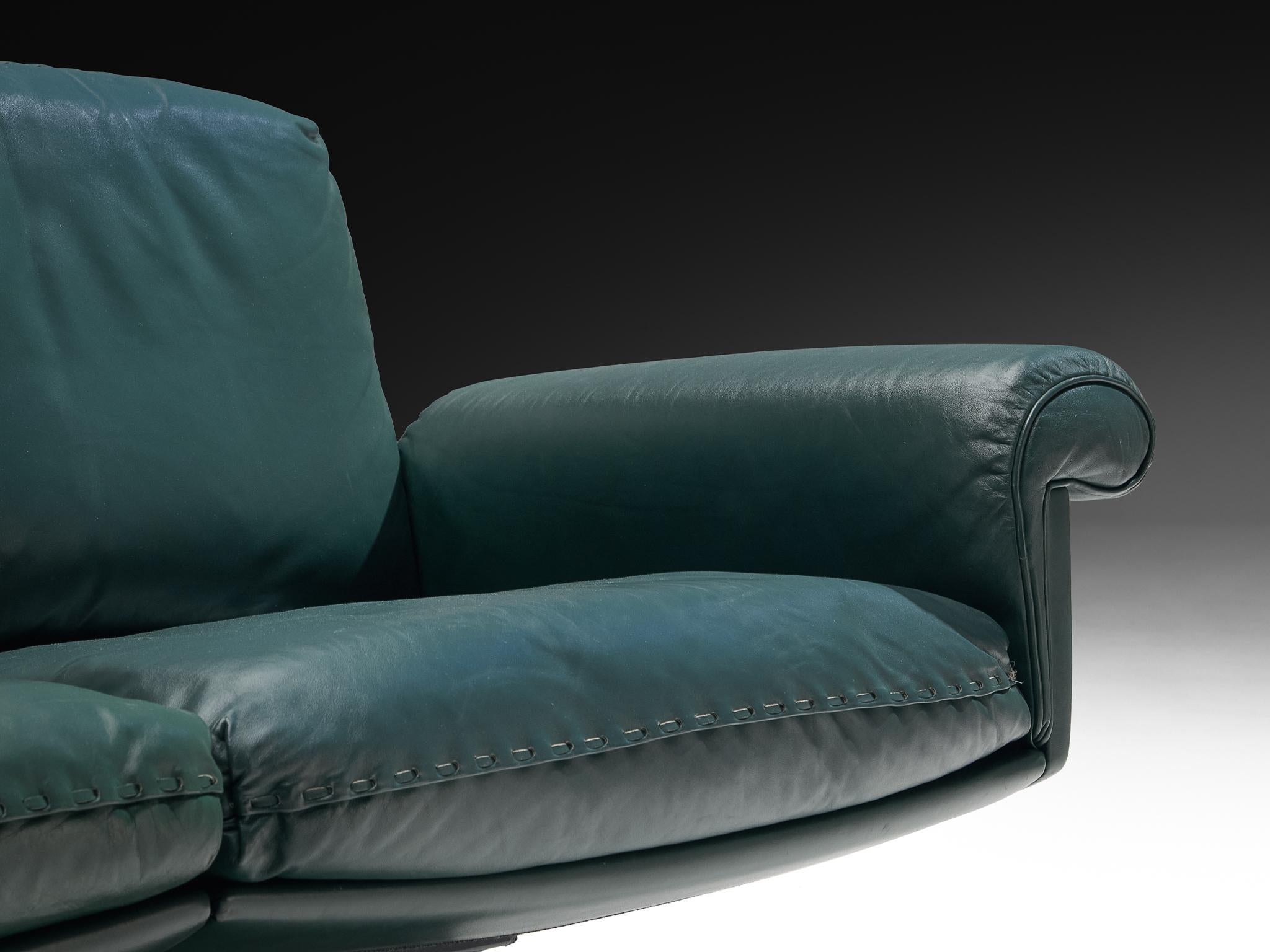 De Sede DS-31 Three Seat Sofa in Deep Green Leather (Schweizerisch) im Angebot