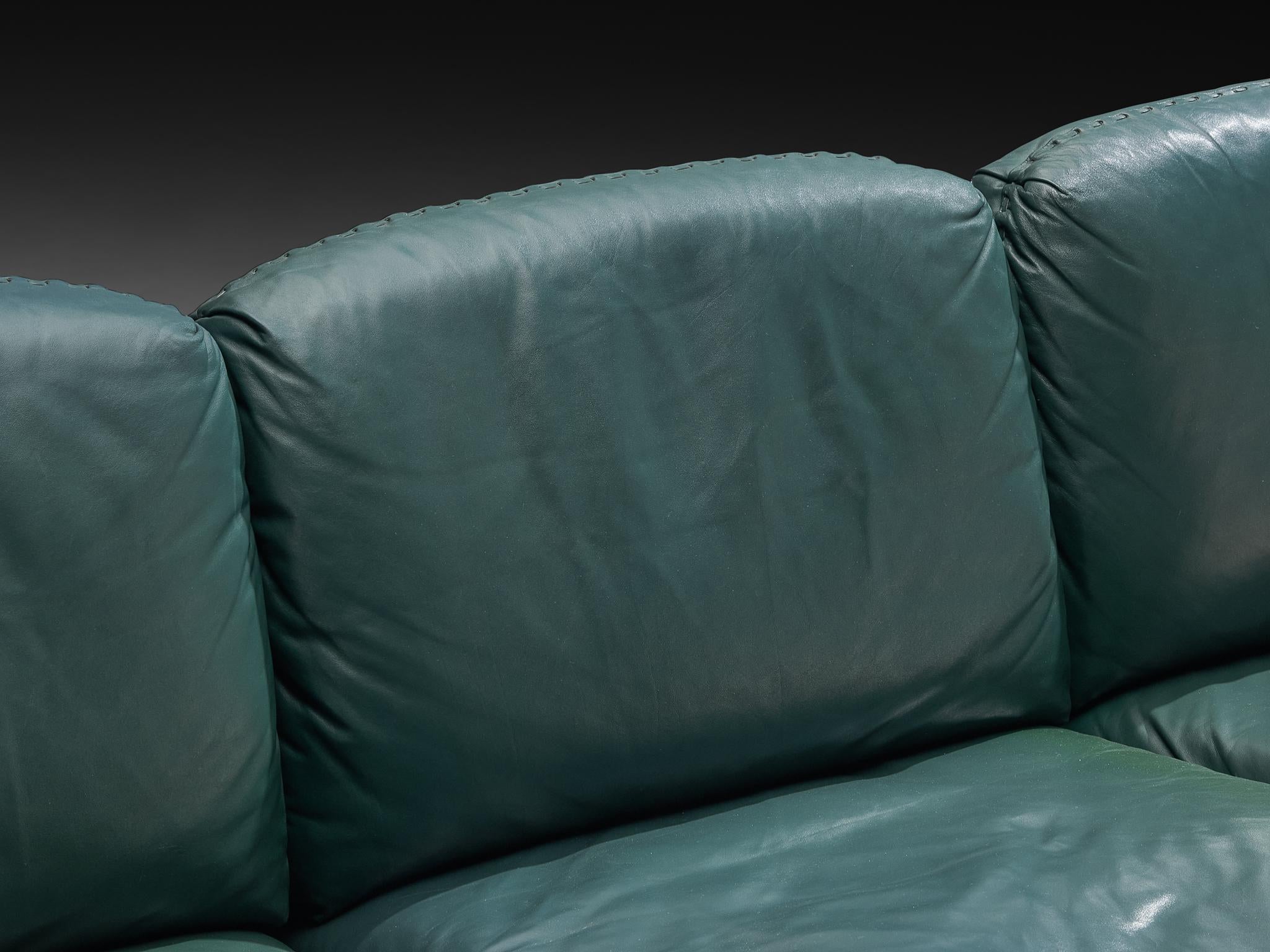 De Sede DS-31 Three Seat Sofa in Deep Green Leather (Mitte des 20. Jahrhunderts) im Angebot