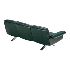 De Sede DS-31 Dreisitziges Sofa aus tiefgrünem Leder