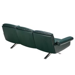De Sede DS-31 Three Seat Sofa in Deep Green Leather