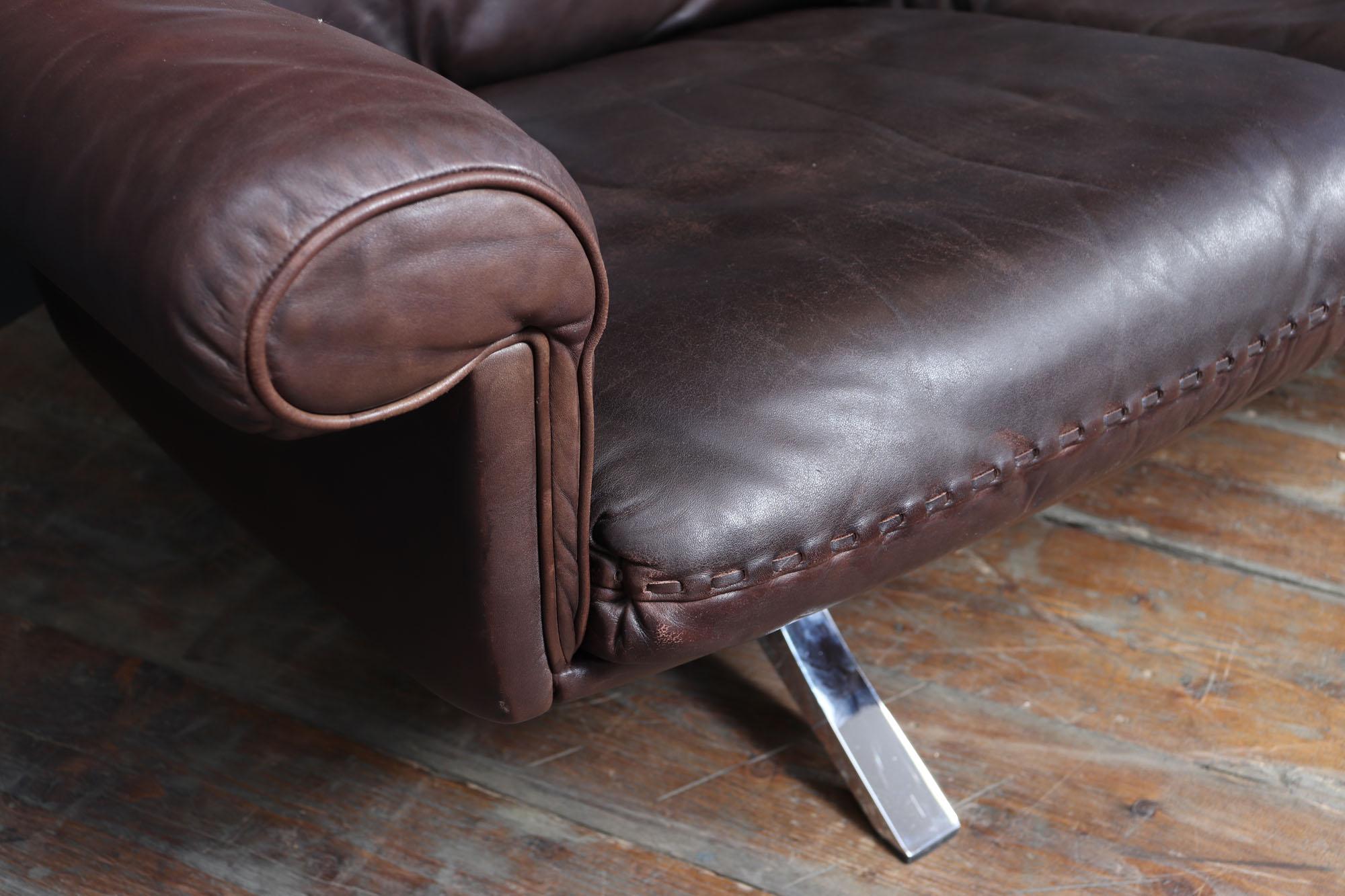 De Sede DS-31 Three-Seater Sofa in Leather, Switzerland, c.1970s im Angebot 5