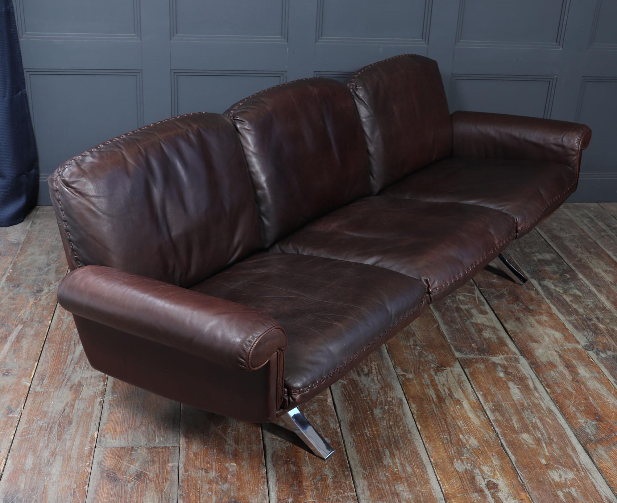 De Sede DS-31 Three-Seater Sofa in Leather, Switzerland, c.1970s im Zustand „Gut“ im Angebot in Paddock Wood Tonbridge, GB