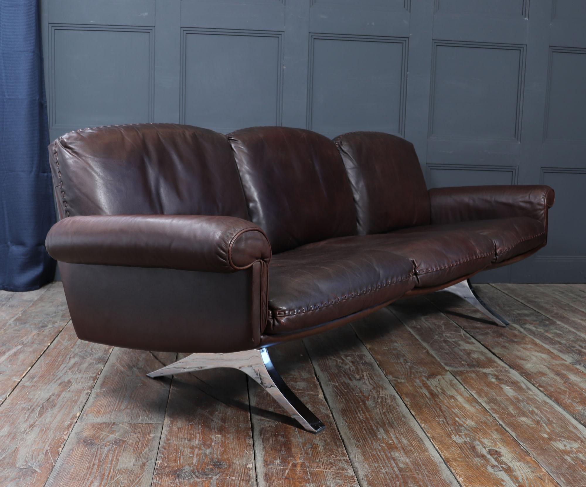 De Sede DS-31 Three-Seater Sofa in Leather, Switzerland, c.1970s (Ende des 20. Jahrhunderts) im Angebot