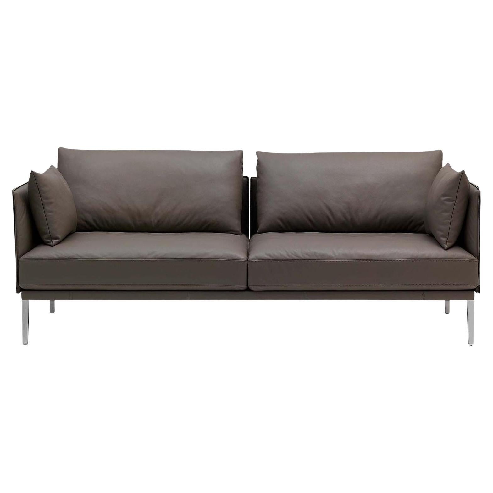 De Sede DS-333 Large Two-Seat Sofa in Schiefer Leather by De Sede Design Team