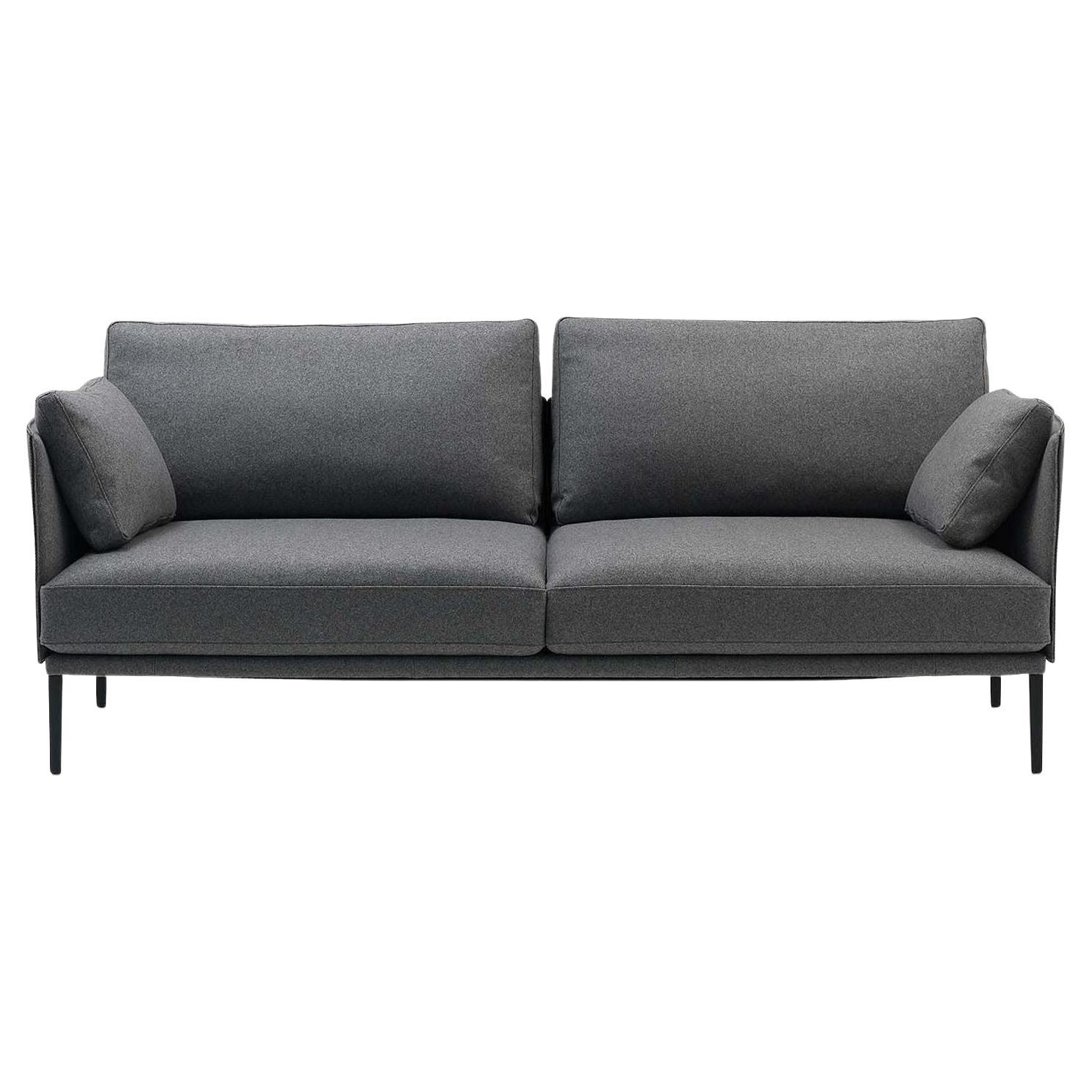 Divano a due posti Small De Sede DS-333 con tappezzeria grigia by De Sede Design Team