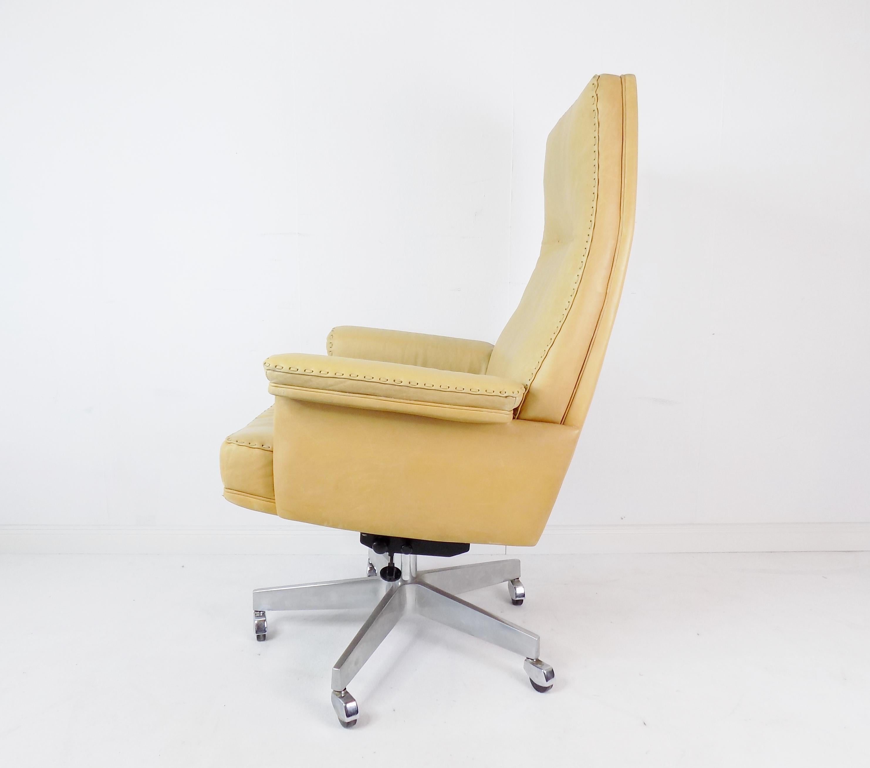 yellow leather office chair