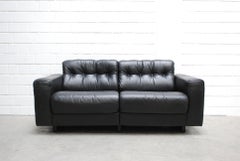 De Sede DS 40 2-Seat Sofa Black Leather Sofa, 1970