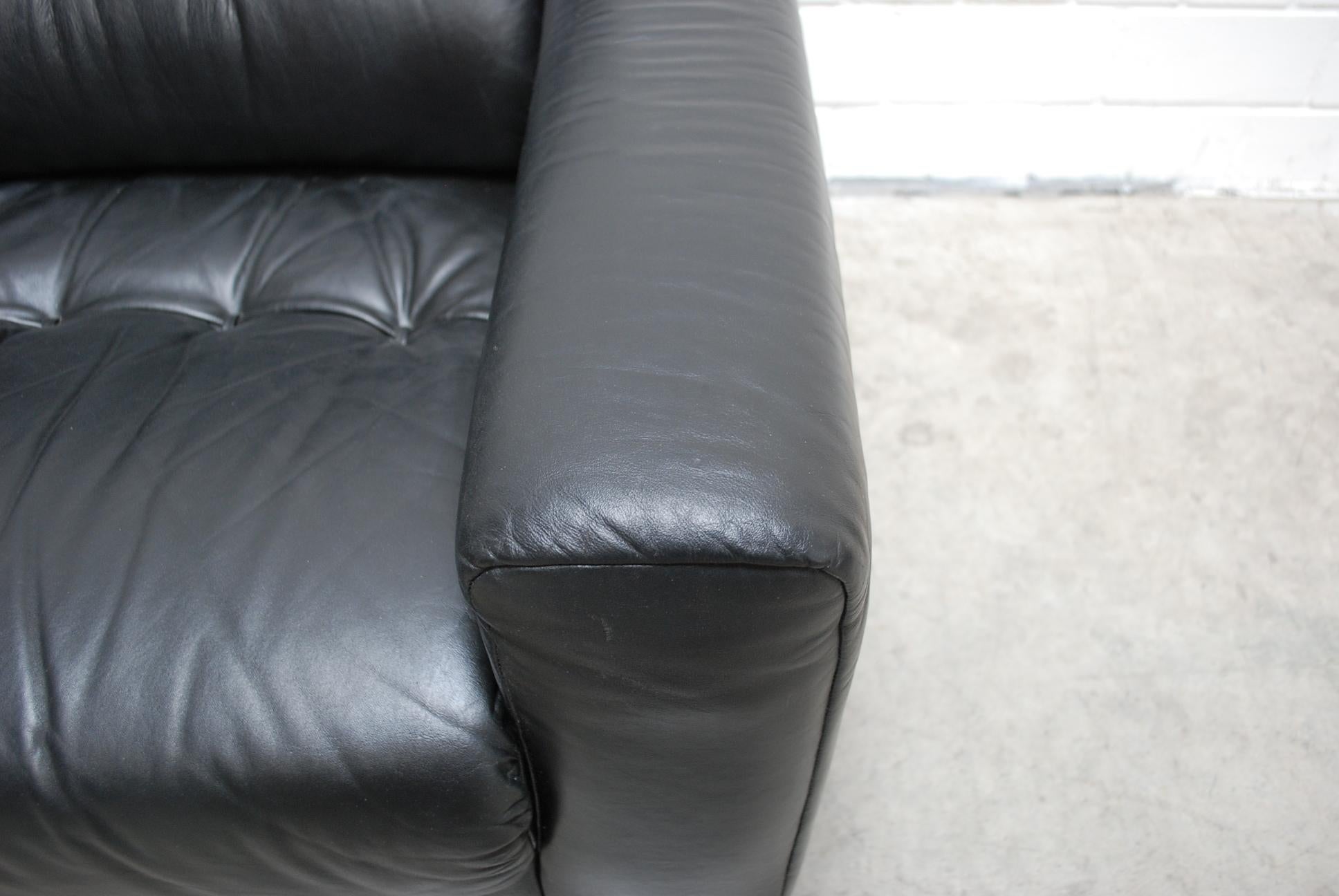 De Sede DS 40 2-Seat Sofa Black Leather Sofa, 1970 2