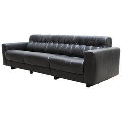 De Sede DS 40 Black Leather Sofa, 1970
