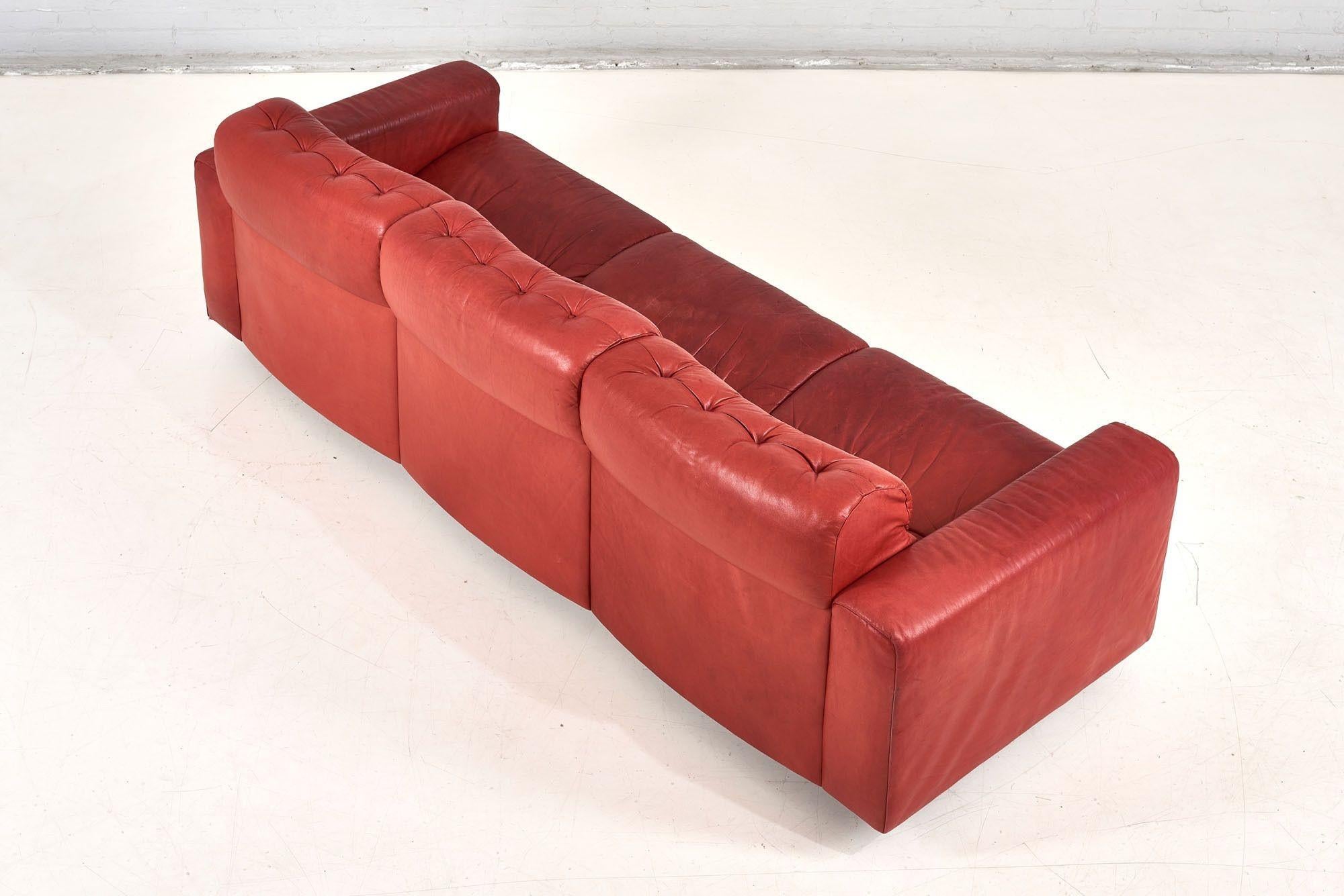 De Sede DS-40 Red Leather Sofa, 1970 1