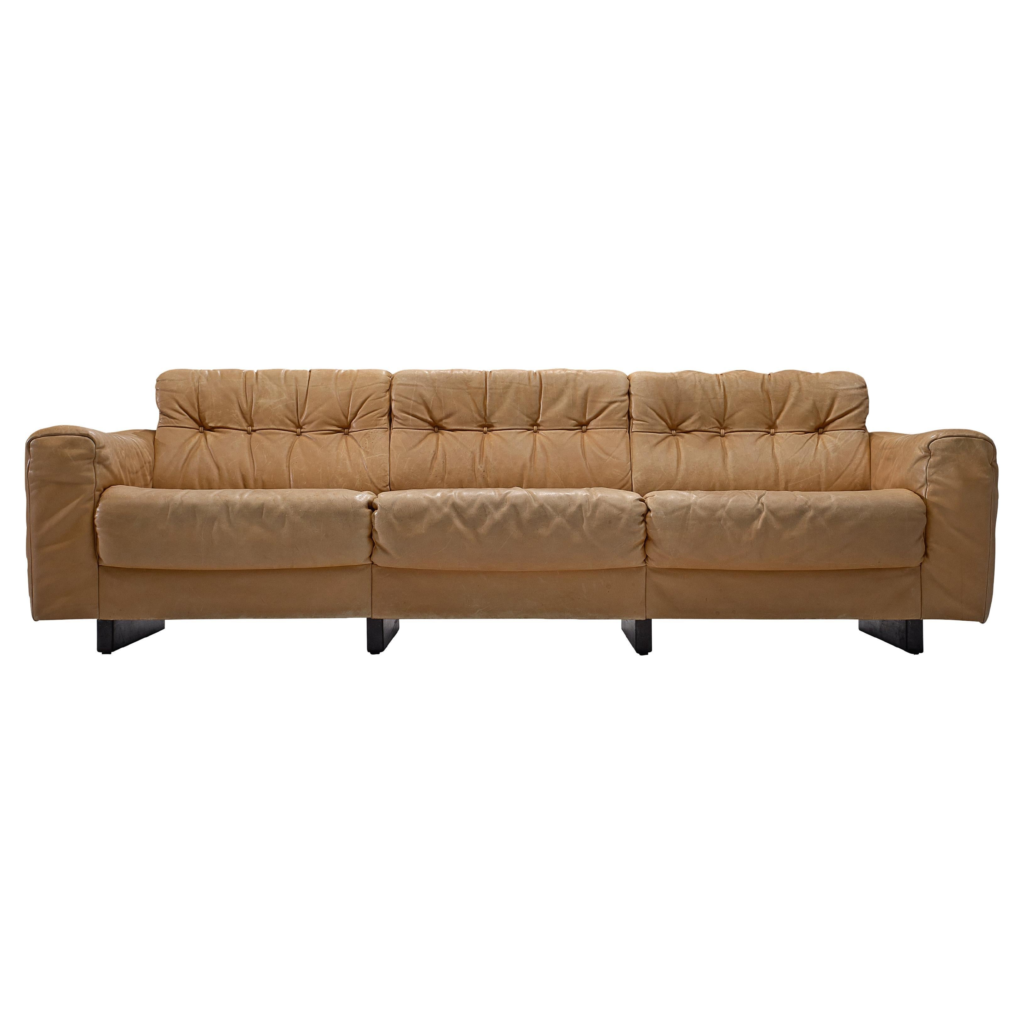 De Sede 'DS-40' Dreisitzer-Sofa aus cognacfarbenem Leder