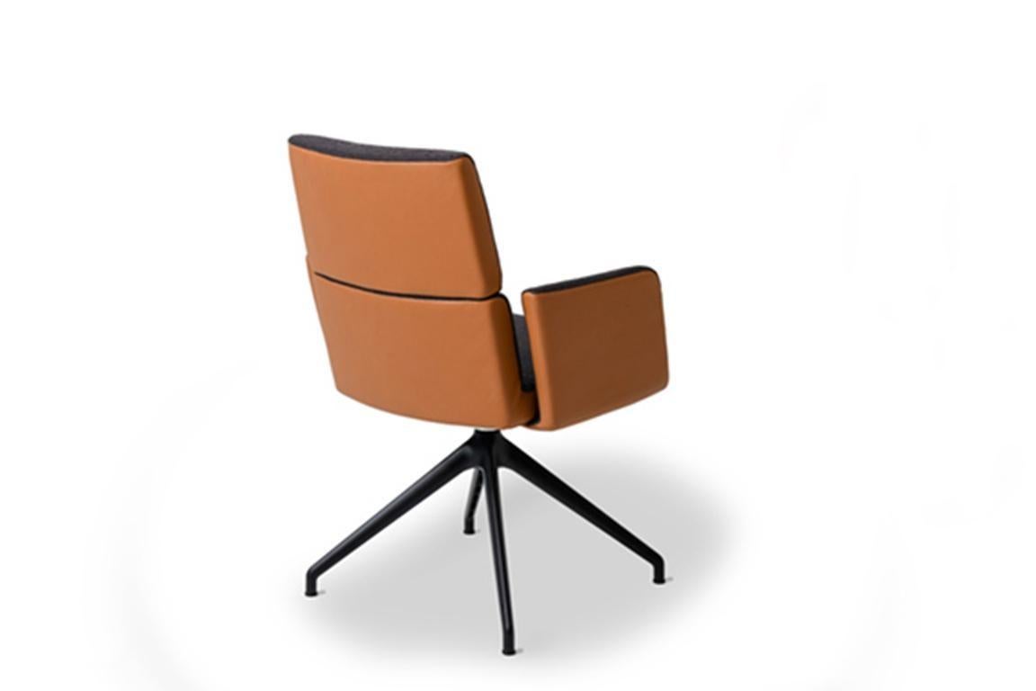 Modern De Sede DS-414 Star Base Armchair in Ebony Upholstery by De Sede Design Team For Sale