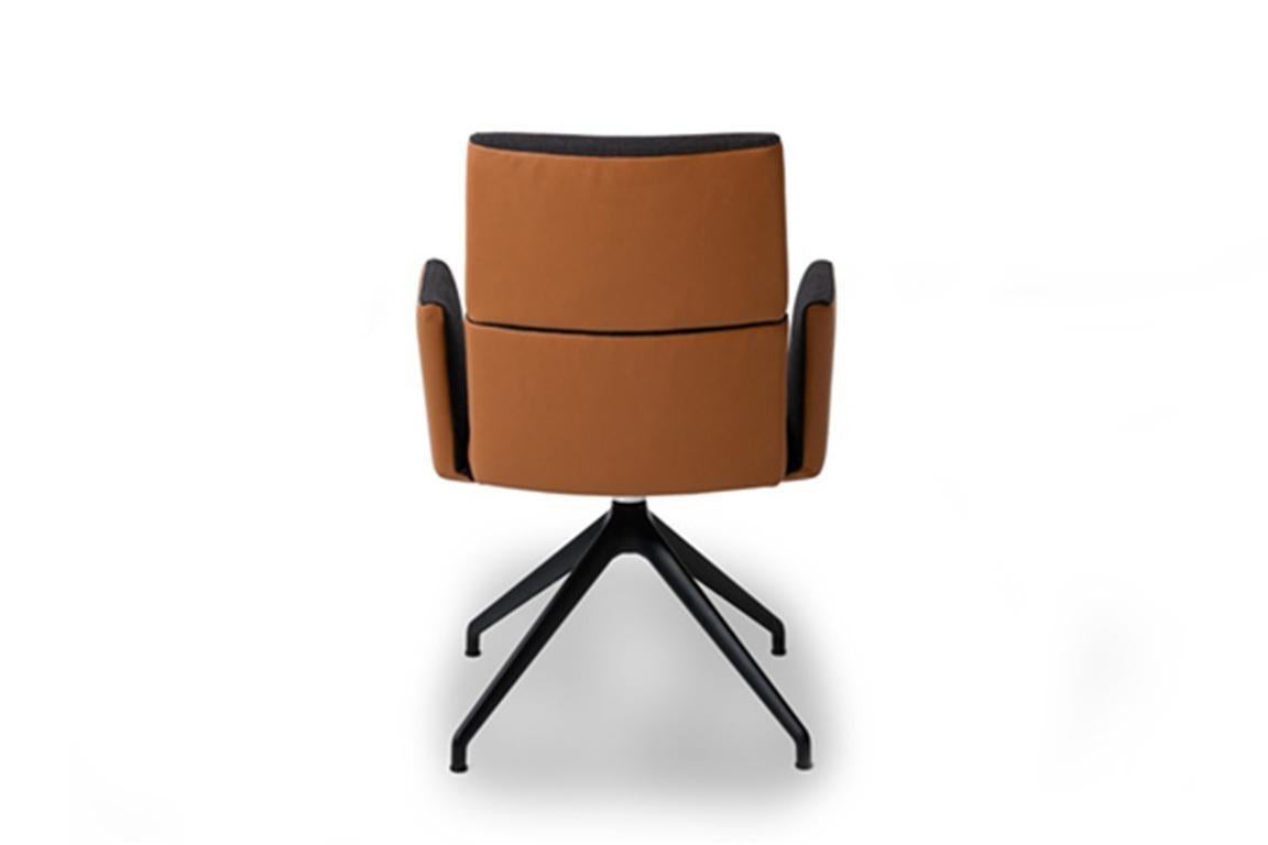 Swiss De Sede DS-414 Star Base Armchair in Ebony Upholstery by De Sede Design Team For Sale