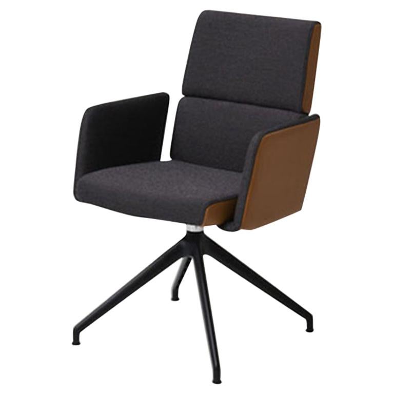 De Sede DS-414 Star Base Armchair in Ebony Upholstery by De Sede Design Team For Sale